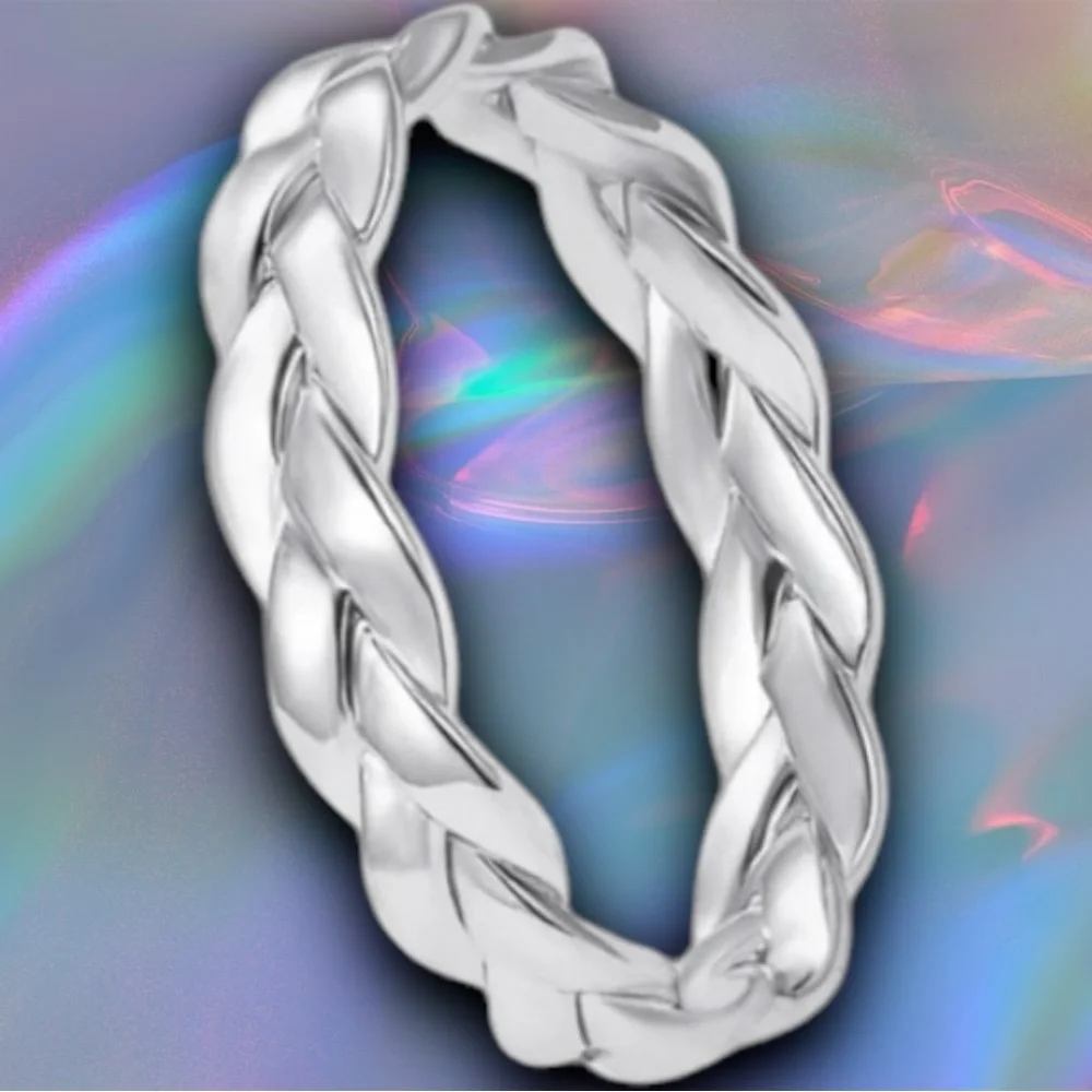 Silver Braided Ring Sterling Silver NWT - Picture 5 of 7